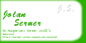 jolan sermer business card